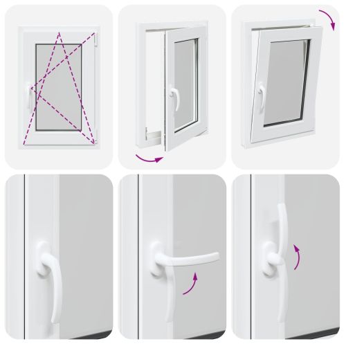 Прозорец за мазе RISOR Бял 50 x 75 cm PVC и стъкло