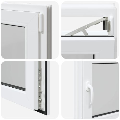 Прозорец за мазе RISOR Бял 80 x 50 cm PVC и стъкло