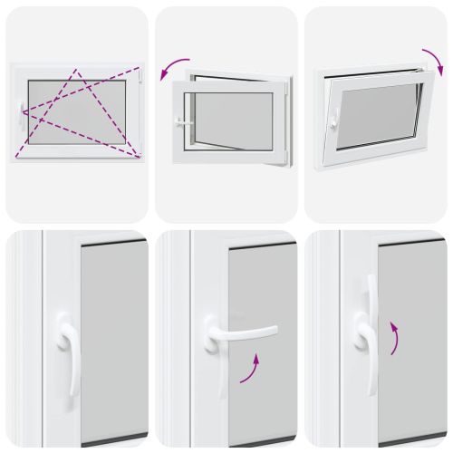 Прозорец за мазе RISOR Бял 80 x 50 cm PVC и стъкло