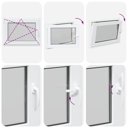 Прозорец за мазе RISOR Бял 80 x 70 cm PVC и стъкло