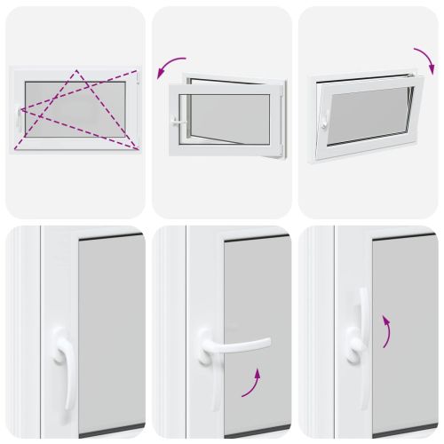 Прозорец за мазе RISOR Бял 90 x 50 cm PVC и стъкло