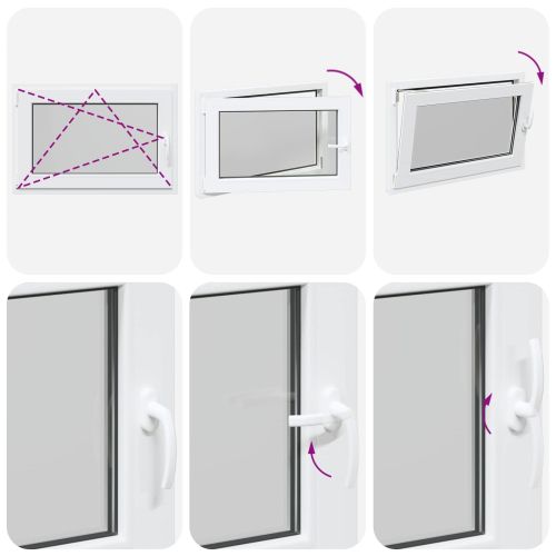 Прозорец за мазе RISOR Бял 90 x 50 cm PVC и стъкло