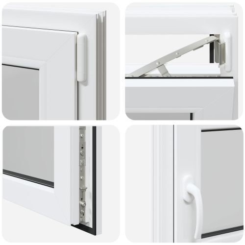 Прозорец за мазе RISOR Бял 100 x 50 cm PVC и стъкло