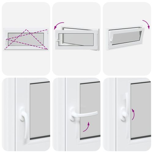 Прозорец за мазе RISOR Бял 100 x 50 cm PVC и стъкло