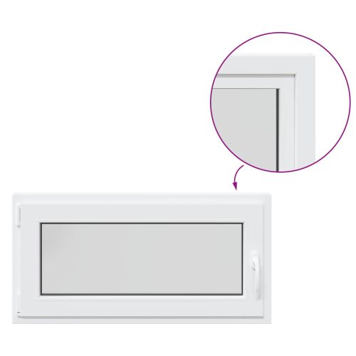 Прозорец за мазе RISOR Бял 100 x 50 cm PVC и стъкло