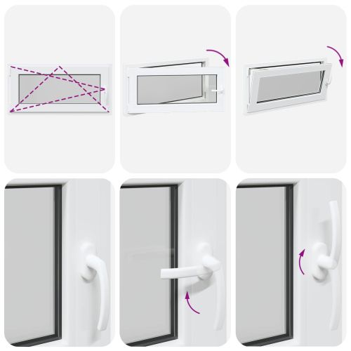 Прозорец за мазе RISOR Бял 100 x 50 cm PVC и стъкло