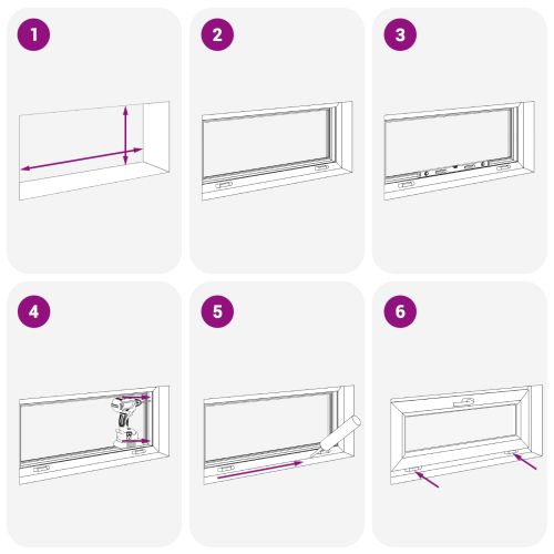 Прозорец за мазе RISOR Бял 100 x 50 cm PVC и стъкло