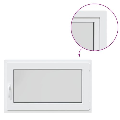 Прозорец за мазе RISOR Бял 100 x 60 cm PVC и стъкло