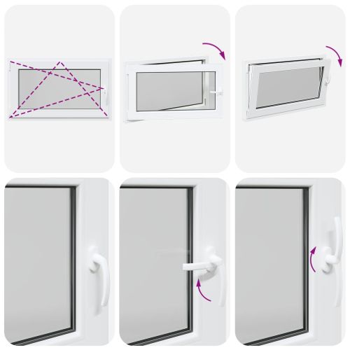 Прозорец за мазе RISOR Бял 100 x 70 cm PVC и стъкло