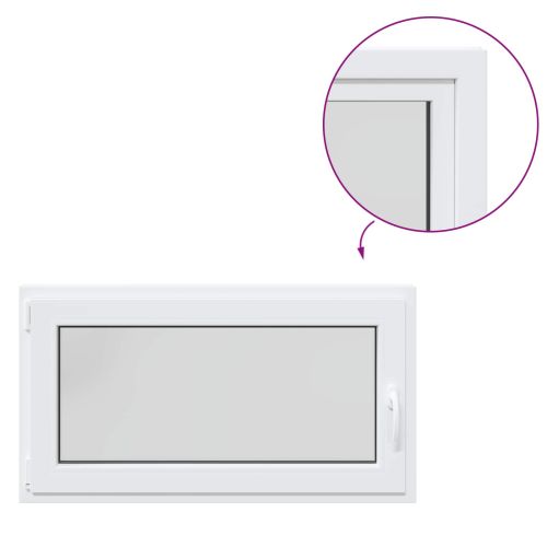 Прозорец за мазе RISOR Бял 110 x 50 cm PVC и стъкло