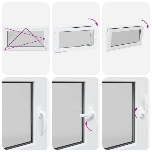 Прозорец за мазе RISOR Бял 110 x 50 cm PVC и стъкло