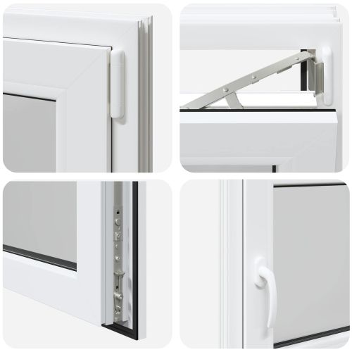 Прозорец за мазе RISOR 110 x 60 cm PVC и стъкло Бяло