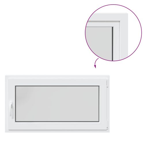 Прозорец за мазе RISOR 110 x 70 cm PVC и стъкло Бяло