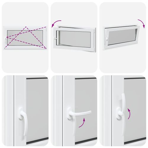 Прозорец за мазе RISOR 110 x 70 cm PVC и стъкло Бяло