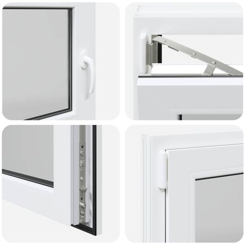 Прозорец за мазе RISOR 110 x 70 cm PVC и стъкло Бяло