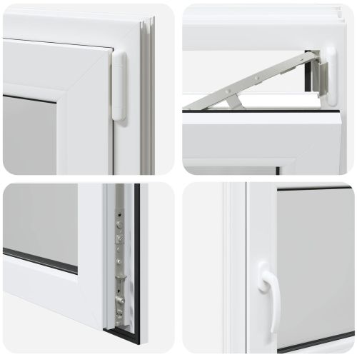 Прозорец за мазе RISOR 120 x 60 cm PVC и стъкло Бяло