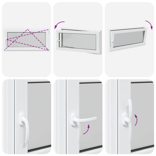 Прозорец за мазе RISOR 120 x 60 cm PVC и стъкло Бяло