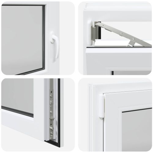 Прозорец за мазе RISOR 120 x 60 cm PVC и стъкло Бяло