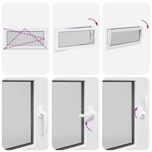 Прозорец за мазе RISOR 120 x 60 cm PVC и стъкло Бяло