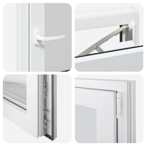 Прозорец за мазе RISOR 50 x 75 cm PVC и стъкло Бяло