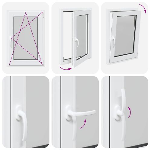 Прозорец за мазе RISOR 60 x 80 cm PVC и стъкло Бяло