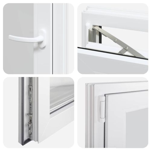 Прозорец за мазе RISOR 60 x 90 cm PVC и стъкло Бяло