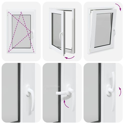 Прозорец за мазе RISOR 60 x 90 cm PVC и стъкло Бяло