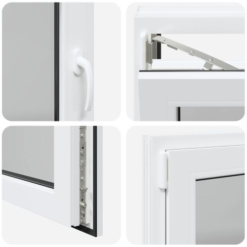 Прозорец за мазе RISOR 90 x 60 cm PVC и стъкло Бяло