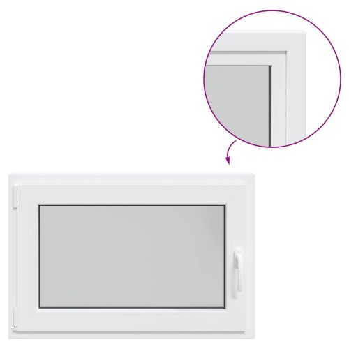 Прозорец за мазе RISOR 90 x 60 cm PVC и стъкло Бяло