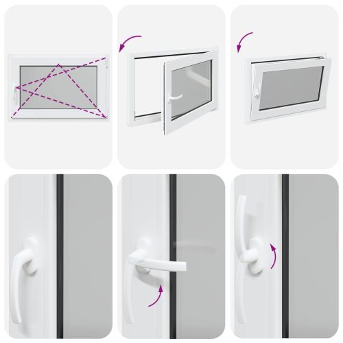 Прозорец за мазе RISOR 90 x 70 cm PVC и стъкло Бяло