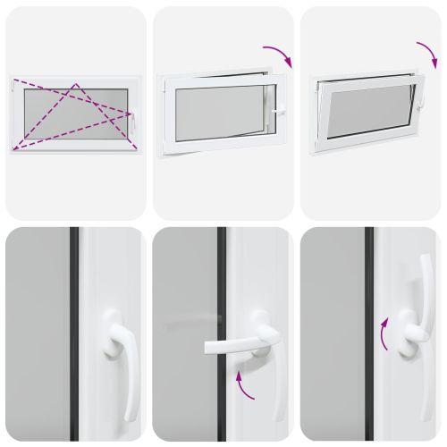 Прозорец за мазе RISOR 100 x 60 cm PVC и стъкло Бяло