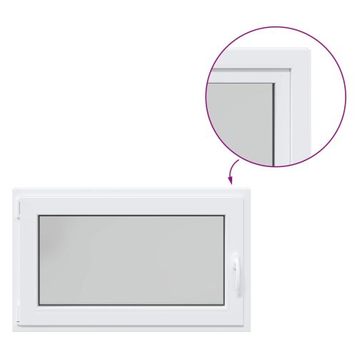 Прозорец за мазе RISOR 100 x 60 cm PVC и стъкло Бяло