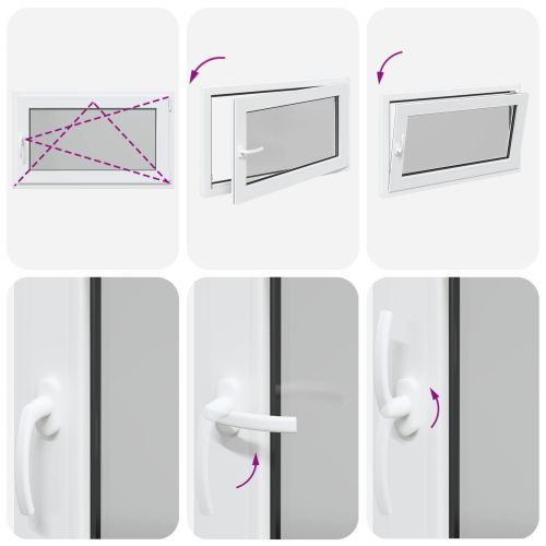 Прозорец за мазе RISOR 100 x 70 cm PVC и стъкло Бяло