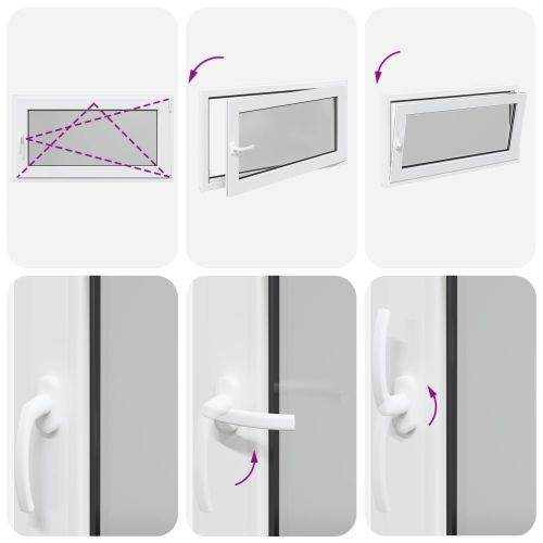 Прозорец за мазе RISOR 110 x 50 cm PVC и стъкло Бяло