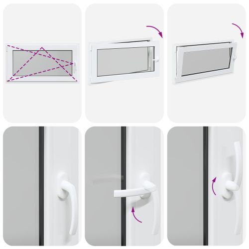 Прозорец за мазе RISOR 110 x 50 cm PVC и стъкло Бяло