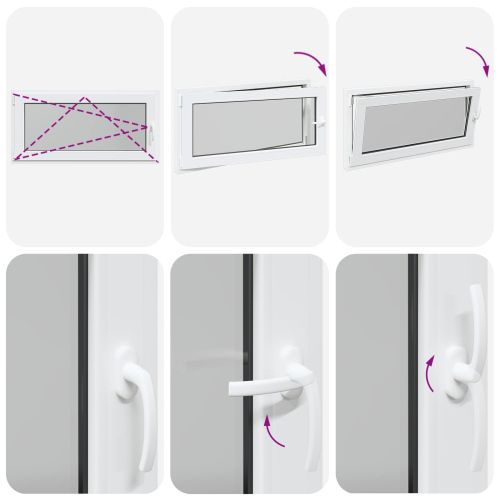 Прозорец за мазе RISOR 120 x 60 cm PVC и стъкло Бяло