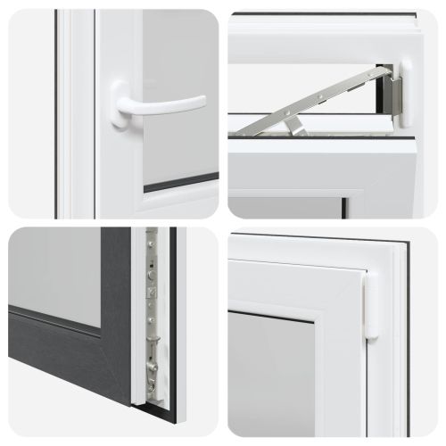 Прозорец за мазе RISOR 50 x 50 cm PVC и стъкло Антрацит