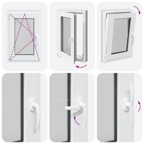 Прозорец за мазе RISOR 50 x 75 cm PVC и стъкло Антрацит