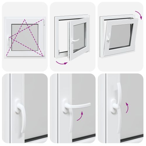 Прозорец за мазе RISOR 60 x 60 cm PVC и стъкло Антрацит