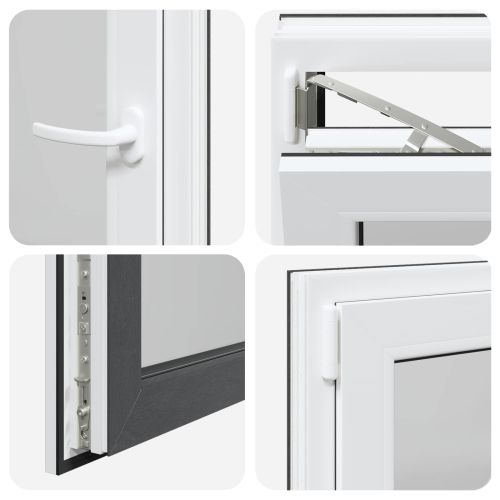 Прозорец за мазе RISOR 60 x 60 cm PVC и стъкло Антрацит