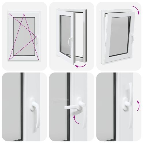 Прозорец за мазе RISOR 60 x 90 cm PVC и стъкло Антрацит