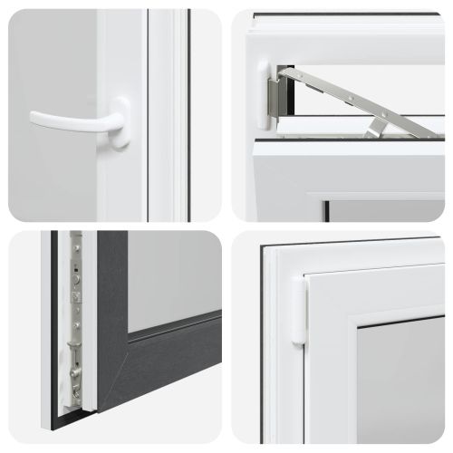 Прозорец за мазе RISOR 60 x 100 cm PVC и стъкло Антрацит