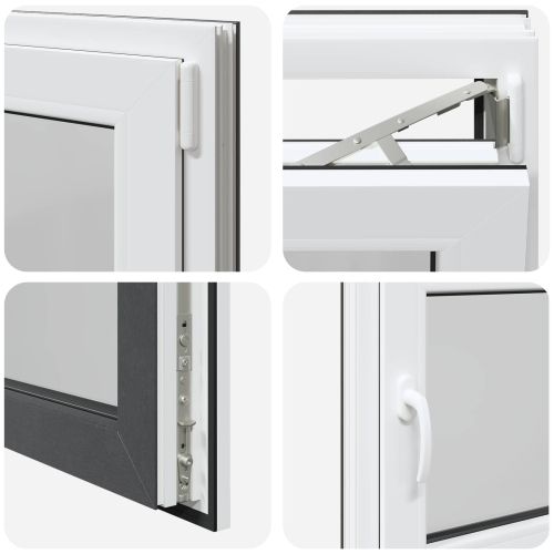 Прозорец за мазе RISOR 60 x 100 cm PVC и стъкло Антрацит