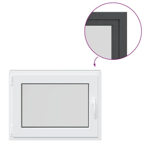 Прозорец за мазе RISOR 80 x 50 cm PVC и стъкло Антрацит