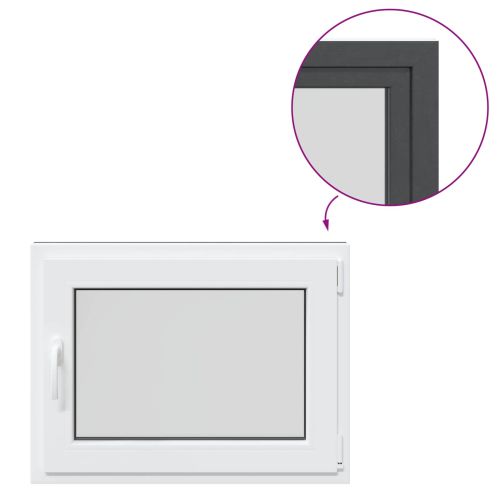 Прозорец за мазе RISOR 80 x 50 cm PVC и стъкло Антрацит