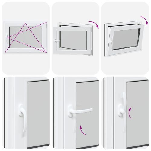 Прозорец за мазе RISOR 80 x 60 cm PVC и стъкло Антрацит