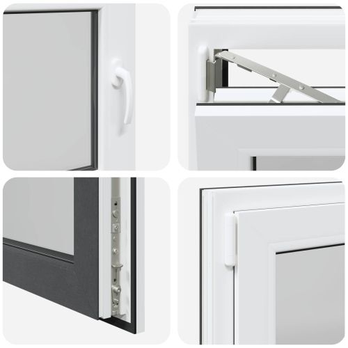 Прозорец за мазе RISOR 80 x 70 cm PVC и стъкло Антрацит