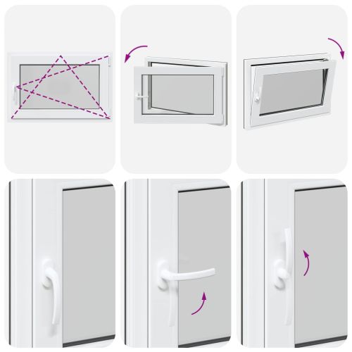 Прозорец за мазе RISOR 80 x 70 cm PVC и стъкло Антрацит