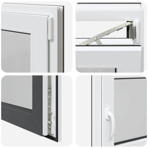 Прозорец за мазе RISOR 90 x 50 cm PVC и стъкло Антрацит