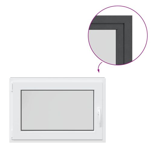 Прозорец за мазе RISOR 90 x 70 cm PVC и стъкло Антрацит